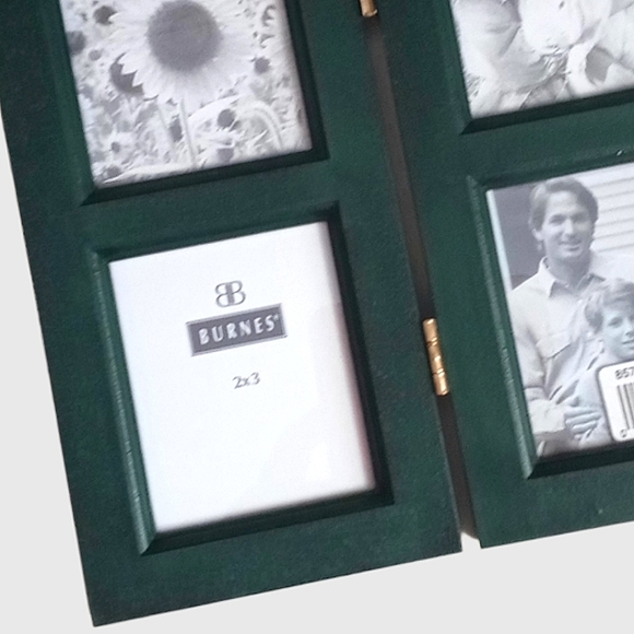 Vintage Burnes Dark Green Wooden Open Book Frame NWTs - Picture 8 of 9